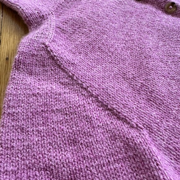 Hand-knit Boxy Cardigan with Bell Sleeves - Picture 2 of 3